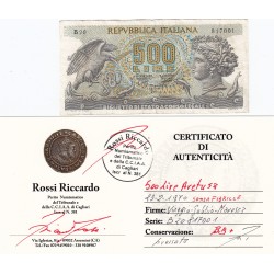 500 Lire Aretusa 23.2.1970 senza FIBRILLE 